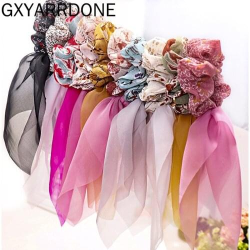 2020 New Elastic Bow Scrunchies Women Headbands Hair Ties Stretch Ponytail Hair Rope Bands Hair Ring Girl Hair Accessories