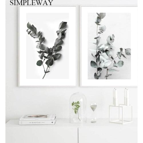 Scandinavian Botanical Wall Art Print Leaf Canvas Poster Green Plant Painting Nordic Decoration Picture Modern Living Room Decor