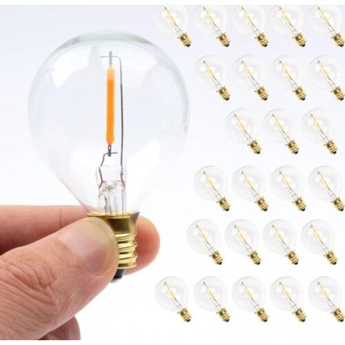 25 PCS G40 Globe LED Replacement Bulbs 0.6W 220V~110V Warm White 2700K LED Lamp Replace For Home Garden Incandescent Bulb