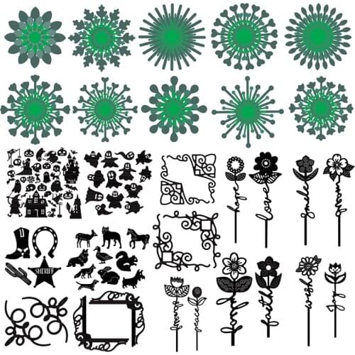 Mixed Flowers Lace Halloween Ghost Pumpkin Metal Cutting Dies Scrapbooking For Card Album Photo Making Crafts DIY Stencil 2021