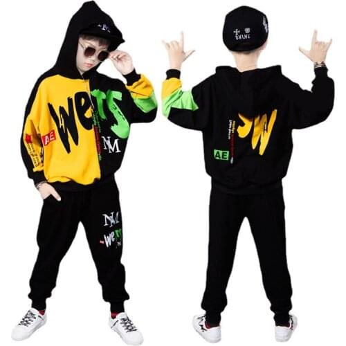 Boys clothes sport suit casual boys clothing 2021 autumn Big spider print Tracksuit Boys Long Sleeve Loose Hooded sweater set