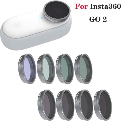 Glass UV CPL ND8 16 32 ND64 STAR Night Lens Filter Set Alloy Frame for Insta360 GO 2 Action Camera