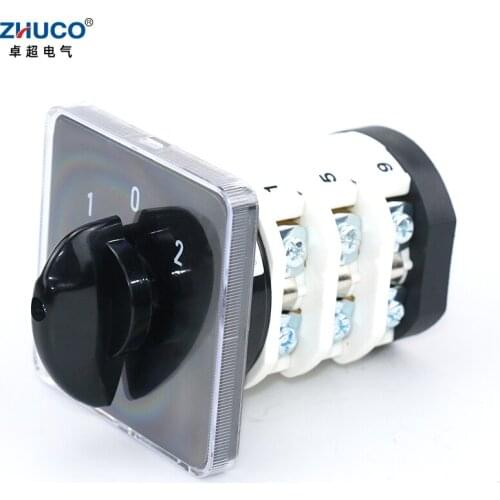 ZHUCO SZL9-32/3 1-0-2 32A AC440V Three Positon Three Phase Silver Contact Electric Selector Universal Changeover Cam Switch