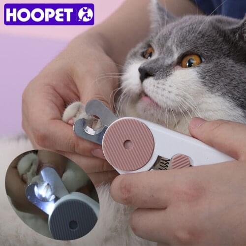 HOOPET Professional Nail Clippers For Pet Cat Shell LED Nail Clippers Two-color Trimmer Grooming Tools for Dogs Cat Suppliers
