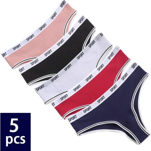 5PCS Womens Cotton Panties Women Underpants Female Soft Sexy Briefs Pantys Comfort Underwear Solid Color Intimate Lingerie