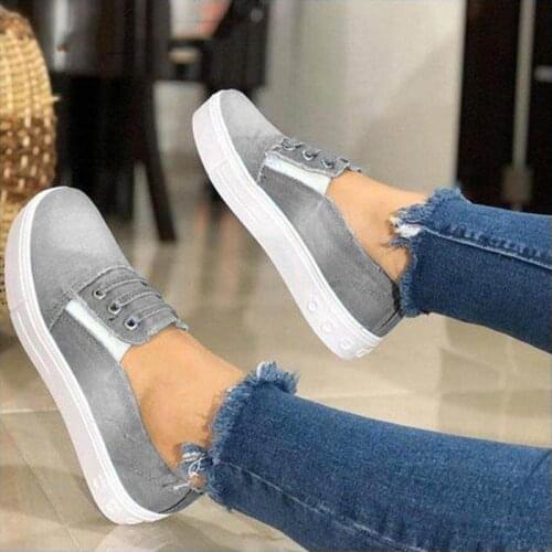 Denim Cnvas Shoes Womens Casual Shoes Comfortable Womens Flat Shoes Fashionable Lovers Casual Flat Shoes Sneakers Women