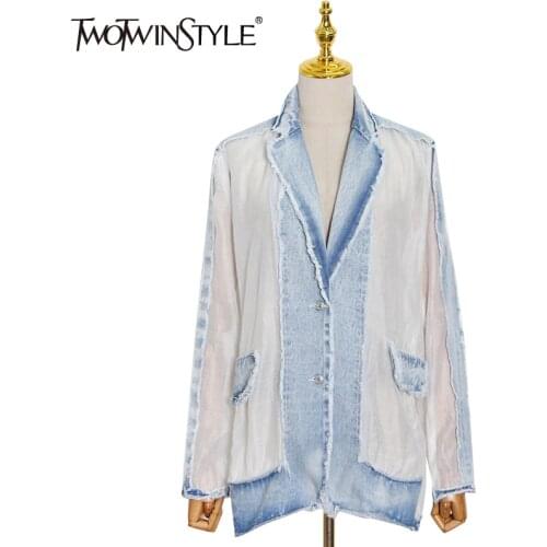 Женские белые куртки TWOTWINSTYLE China At AliExpress