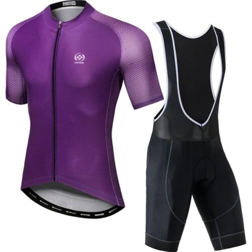 YOCENEODM Adult Purple Printing Bicycle Clothing Bike Shorts Summer Breathable Cycling Jersey Suit
