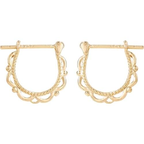 Factory Wholesale Gold Color Brass Ear Hook Earring Fashion Jewelry Making Supplies Diy Accessories