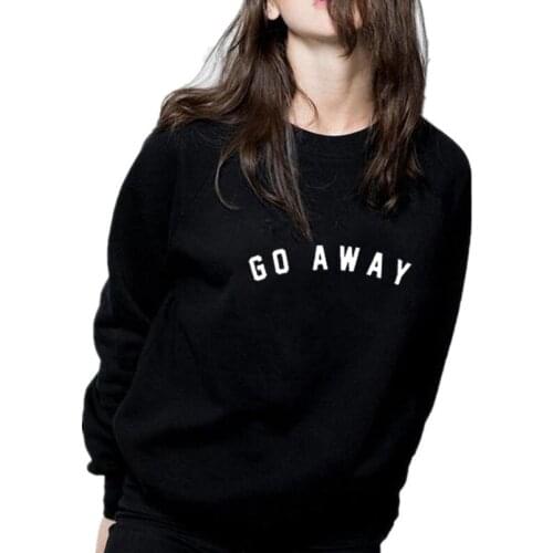 2019 Women Hoody Autumn Punk Style GO AWAY Print Fashion Women Hoodies Sweatshirts Casual Female Tracksuit