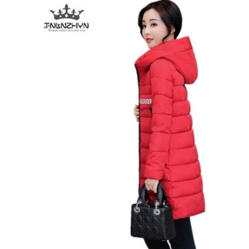 Hot style Women Winter Down Jacket 2019Hooded Large size Warm Cotton Jacket Coat Casual Thicken Medium long Women Coat Jackets