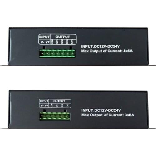 10PC/Lot RGB RGBW DMX512 Control Decoder 3 OR 4 Channels 8A Led Controller DC12V-24V For Strip Moduels