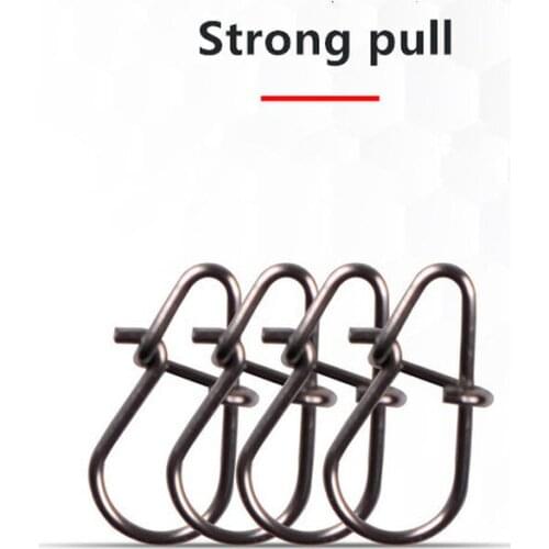 10pcs/bag Gourd type Stainless Steel Hook Swivel Solid Rings Safety SnapsFast Clip Lock Snap Connector fishing tackle tool
