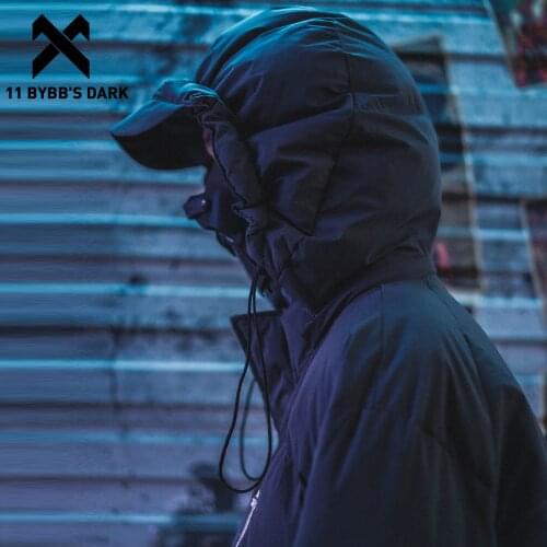 11 BYBBS DARK Removable Embroidery Cargo Parkas Jackets Men Hip Hop Padded Jacket Streetwear Harajuku Loose Parka Coat Techwear