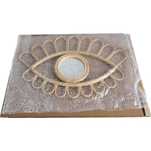 20.47*13.39in Crescent Moon Mirror Scandinavian Natural Woven Rattan Mirror For Home