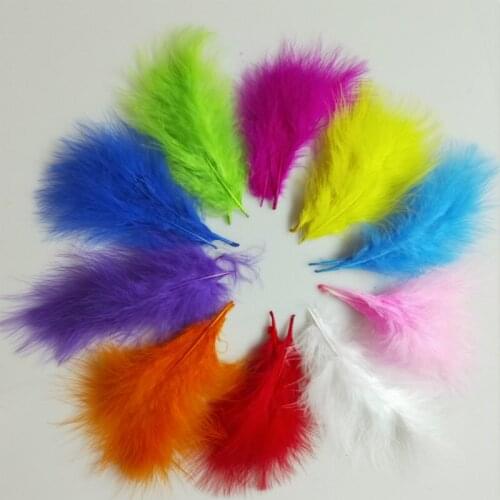 200 PCS 4-6 Inches 10-15CM Turkey Marabou Feathers Fluffy Wedding Dress DIY Jewelry Decoration decorative Accessories Feathers