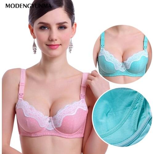 2021 high quality Nursing bra Maternity underwear pregnant women bra breastfeeding underwear maternity bra lace bamboo cup BC