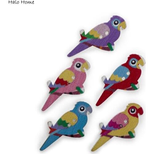 30pcs Cartoon Bird Series Variety Optional Wood Button Handmade Sewing Scrapbook Clothing Crafts Accessories Gift Card Decor