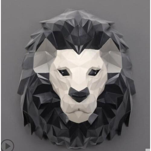 NORDIC 3D ANIMALS CREATIVE LIGHT LUXURY WALL HANGING LIVING ROOM WALL DECORATION PORCH CORRIDOR LION HEAD