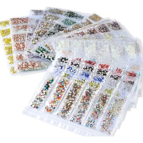Swarovsky 1728Pcs SS4-SS16 Crystal Diamonds 3D Nail Art Decorations Gem Stones For Nails Rhinestone Decoration Nail Jewelry