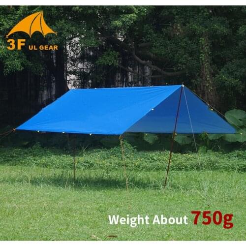 3F UL GEAR Ultralight Outdoor Tarp Silver Coating 210T Waterproof Sun Shelter Picnic Sunshade Rain Shelter Camping Hammock