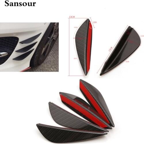 4pcs Universal Car Styling Mouldings Bumper Corner Guard Protector Car Auto Truck Decoration Strip Carbon Fiber Front Knife 2017