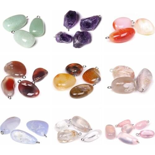 5PCS Natural Stone Charms Jades Agat Random shape Gemstones Pendant for Jewelry Making Neckalces DIY Crystal Accessories 20-30MM