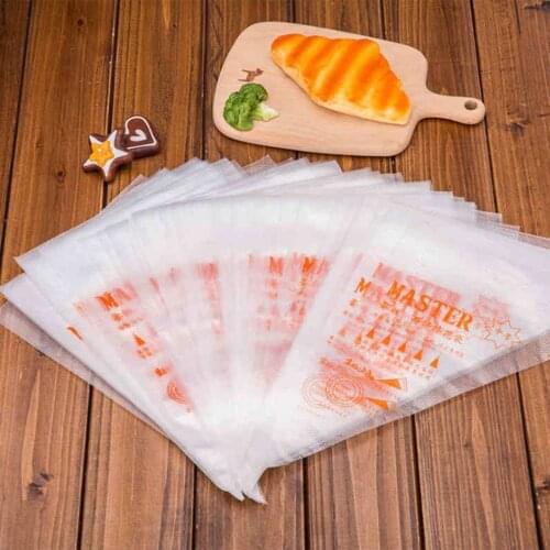 50PCS Disposable Piping Bag Icing Fondant Cake Cream Decorating Pastry Tip Tool Cake Pack Pastry Bag Dessert Decorator