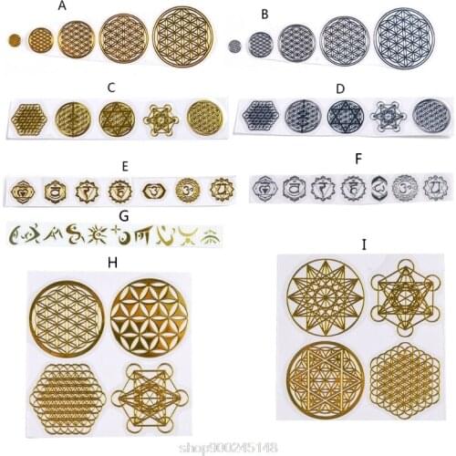 7 Chakra Geometric Copper Energy Tower Orgonite Stickers Flower Life Tree Pyramid Epoxy Resin Material M17 21 Dropshipping