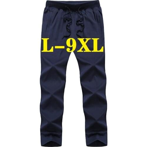 Mens pants Men Casual Pants Oversized Summer Breathable Mens Clothes Track Joggers Man Trousers Big Plus Size Brand Clothing