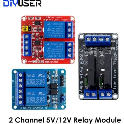5V 12V 2 Channel Relay Module With Optocoupler Relay Module SSR G3MB-202P Solid State Relay Module For ARDUINO
