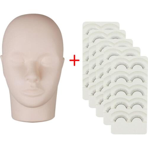 Head Model for Eye Facial Make-up Practice Training Eyelash Extensions Mannequin Flat Head Practice Lashes