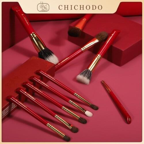 CHICHODO makeup brush-Luxurious Red Rose series 20PCS animal hair brushes set-cosmetic brush-make up pen-natural hair beauty pen