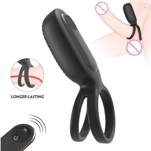 Wireless Remote Cock Rings Male Delay Premature Clitoris Stimulation Penis Erection Vibrator Ring Adult Sex Toys For Couple