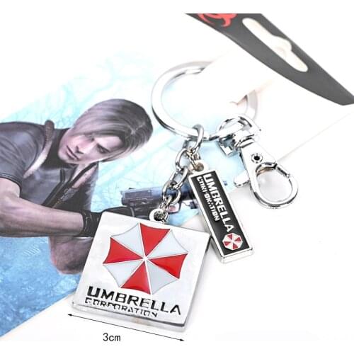 Creative Keychain Umbrella Corporation Symbol Keyring Wholesale Trendy Keyring Llavero Car Keychain Accessories Necklace Gift