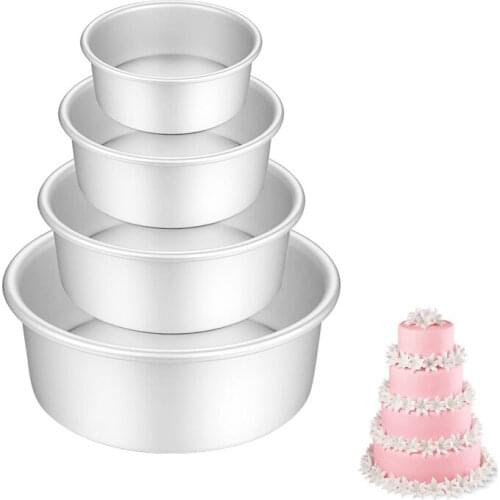 4/6/8 Inch Round Cake Pan Set With Removable Bottom Aluminum Alloy Chiffon Cake Mold/Mould Set 3 Tier Round Cakes Tins
