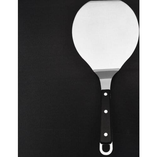 Stainless Steel Pizza Shovel Black Plastic Handle Cake Shovel Baking Tool Thick Pizza Shovel Kitchen Accessories