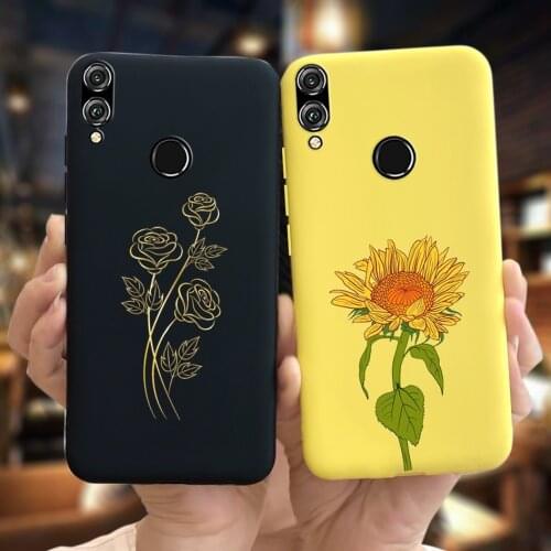 Matte Cover For Huawei Honor 8X Case New Fashion Flower Painted Soft Phone Case For Honor 8X 8 X Coque Fundas Honor8X Slim Cover