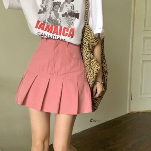 Harajuku Sweet Y2K Pink Mini Pleated Skirt Summer High Waist Shorts Skirts Korean Fashion Clothing Street Style Skirts Womens