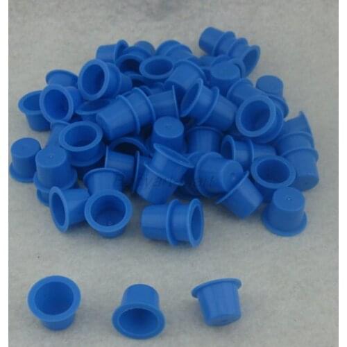 Lot Of 200PCS Medium Size Microblading Plastic Tattoo Ink Cap Cups Pigment Clear Holders For Needle Tip Accessories Supply