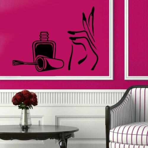 Nail Bar Salon Sticker Girl Spa Decal Massage Beauty Posters Vinyl Wall Decals Decor Mural Nail Salon Sticker