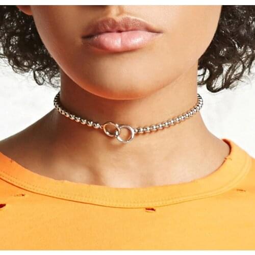 Newest fashion jewelry accessories Bohemia Handcuffs shape chain Tattoo choker necklace for couple lovers' N438