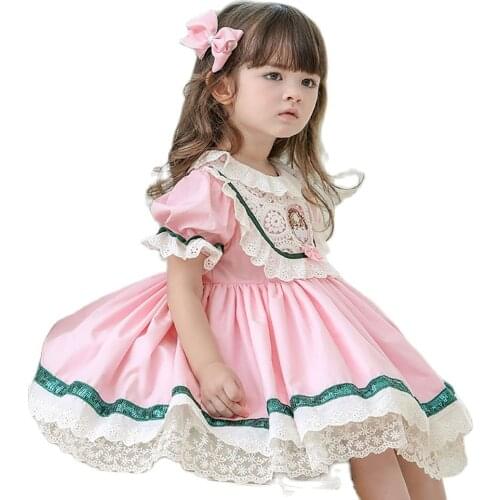 New Design Good Quality Factory Price Fashion Hot Selling Childrens Lolita Ruffled Round Neck Dress