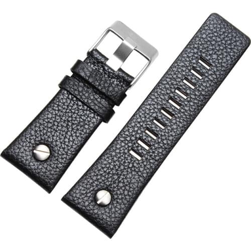 22/24/26/28 mm leather cattle leather strap substitute diesel DZ7313 DZ7322 DZ7257 watch strap needle, strap, black-brown strap