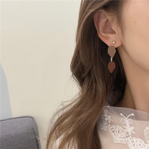 S925 needle leaf ear studs autumn and winter creative temperament web celebrity earrings in 2021 new fashion earrings
