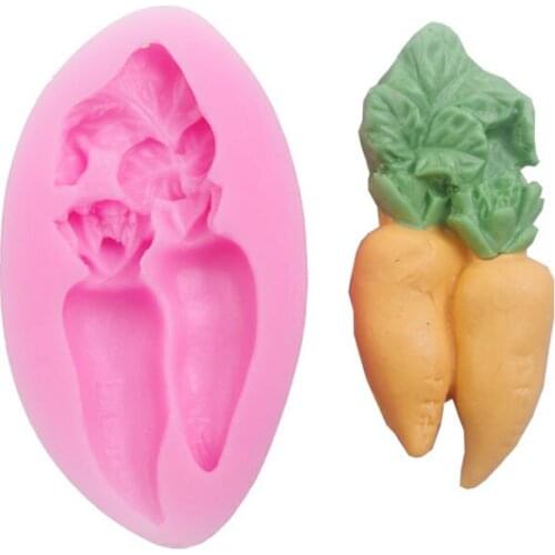 Carrot Silicone Mold for cake Decoration tools Clay Push Mold Polymer Clay Resin Candy Super Sculpey DIY F0718