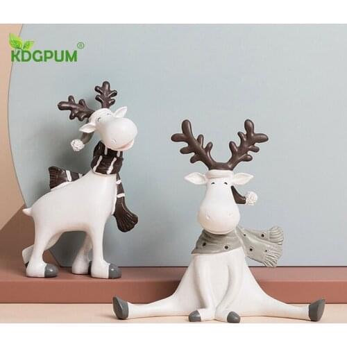 Nordic Ins Wind Creative Deer Car Decoration Home Living Room Shelf Decoration Bedroom Bedside Table Decoration