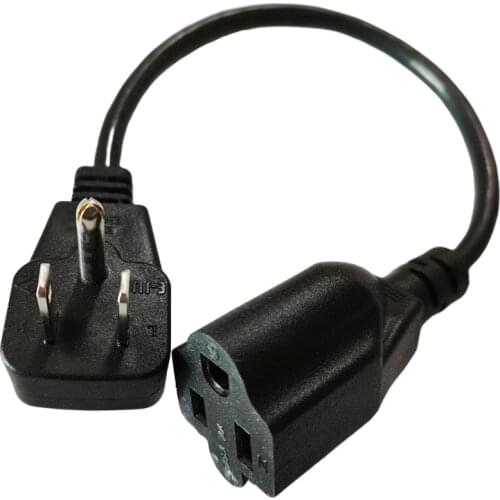 USA/American 3Pin Short Flat Plug Power Cord, nema 5-15P Flat Plug to nema 5-15R Female Extension Cable 30CM/Free Shipping/6PCS