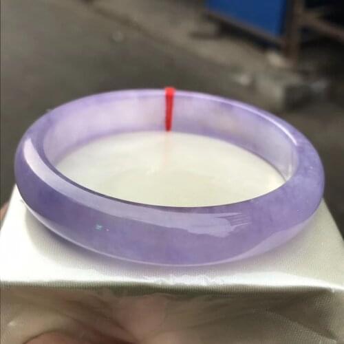 Only One !59.5MM Certified (Grade A)100% Natural Green Jadeite JADE Bracelet Women Bangle