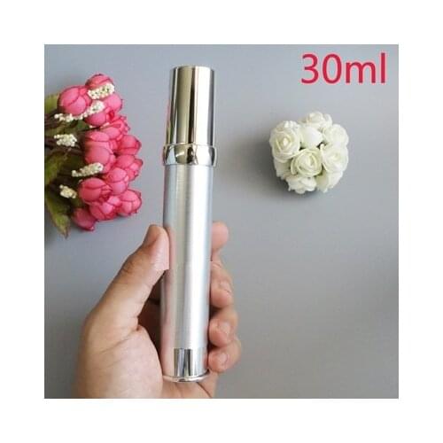 Silver Gold Vacuum Bottle Pump Airless Luxury Portable Cosmetic Lotion Treatment Travel Empty Bottle Container 15ml/20ml/30ml